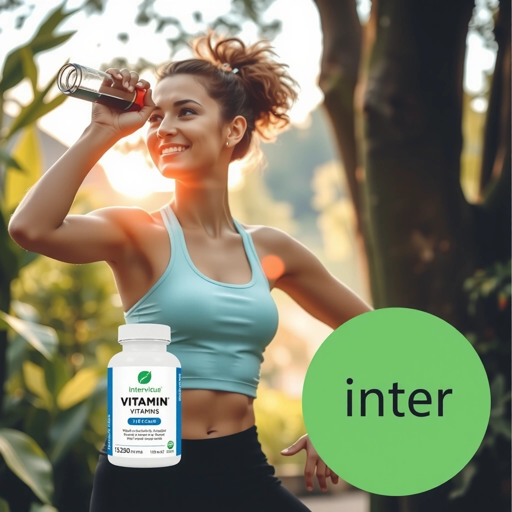 Pessoa a fazer exercício ao ar livre com suplementos